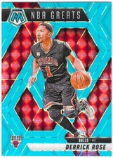 2024-25 Panini Mosaic Blue Fluorescent #292 Derrick Rose /75 Chicago Bulls