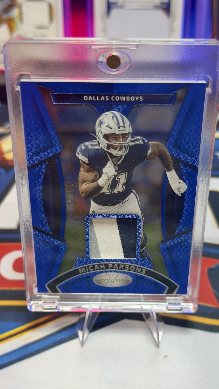 2023 Panini Certified #MMPE-7 Micah Parsons Materials Mirror Blue Etch #/20