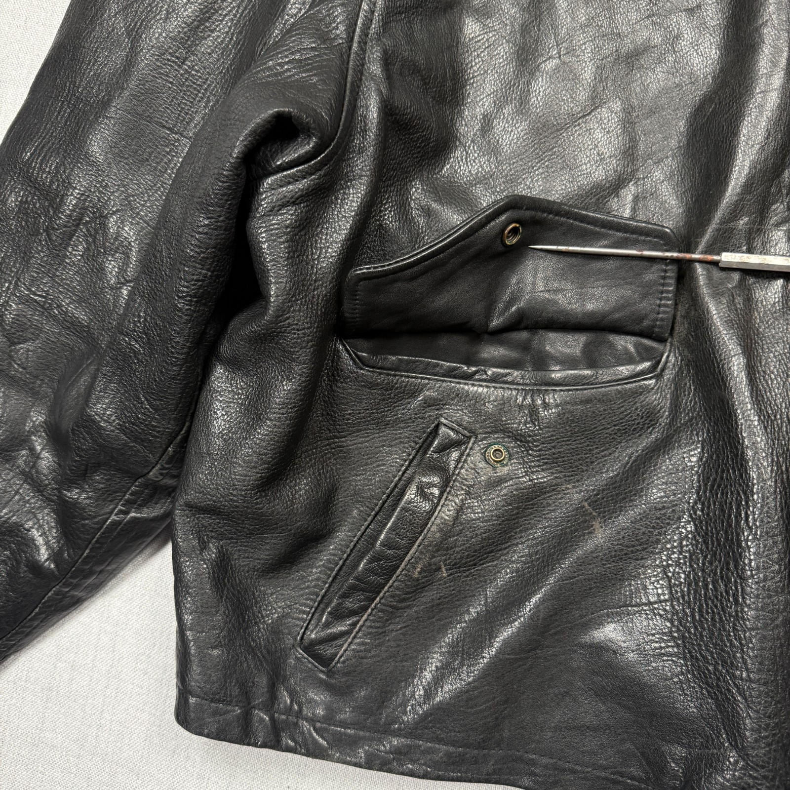 Vintage GAP Leather Basic Jacket Cropped Zip Fron… - image 4