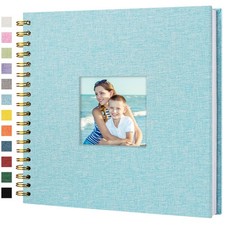 10"x10" Scrapbook Photo Album Linen Cover 20 Sheets 40 Pages White Paper