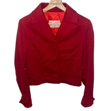 Vintage Lamchong & Co Custom Tailor Red Wool Women’s Blazer Size S-M