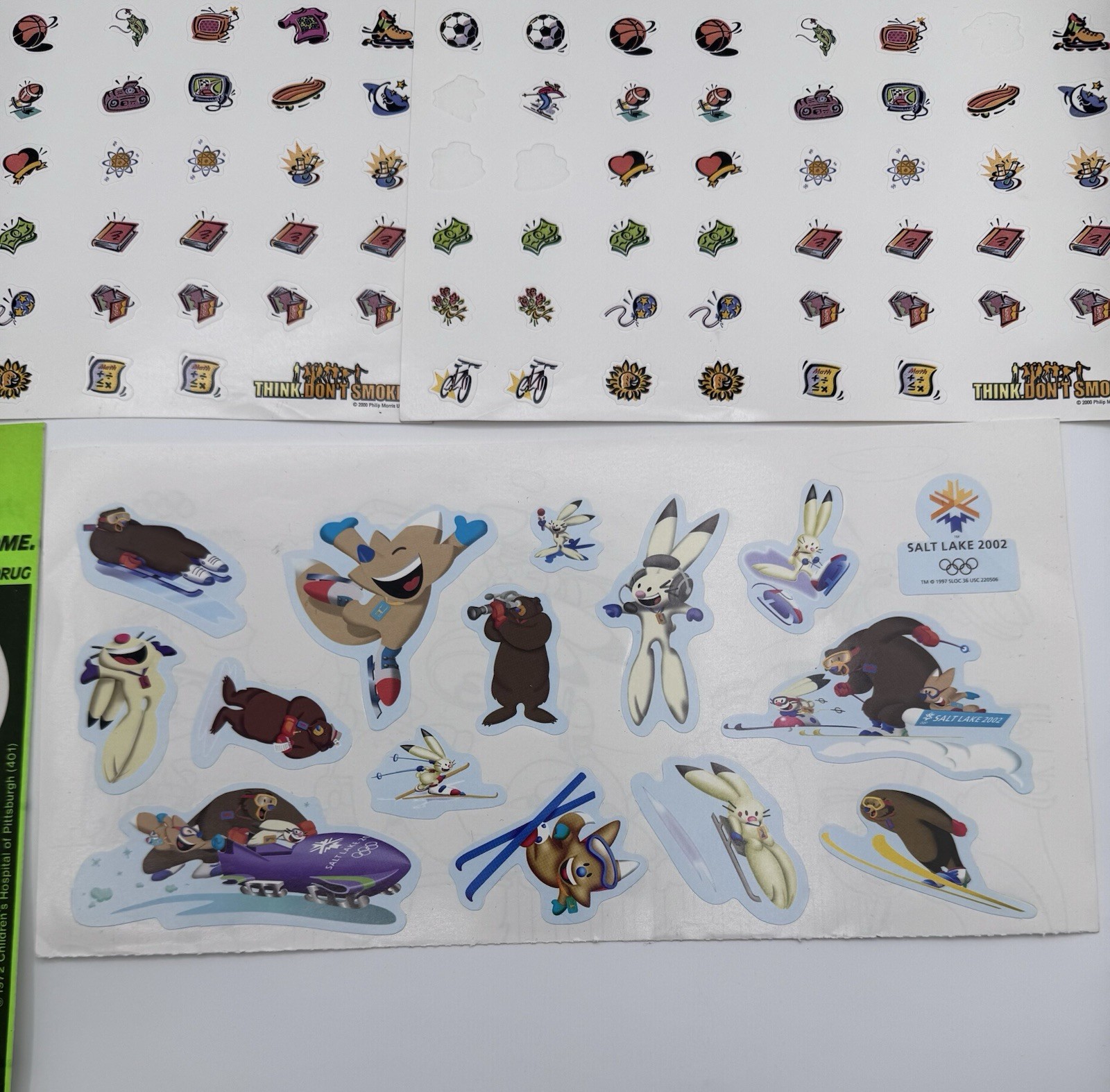 Vtg Sticker Lot 90's Poison Mr Yuk Planner Stickers Salt Lake 2002 Olympics