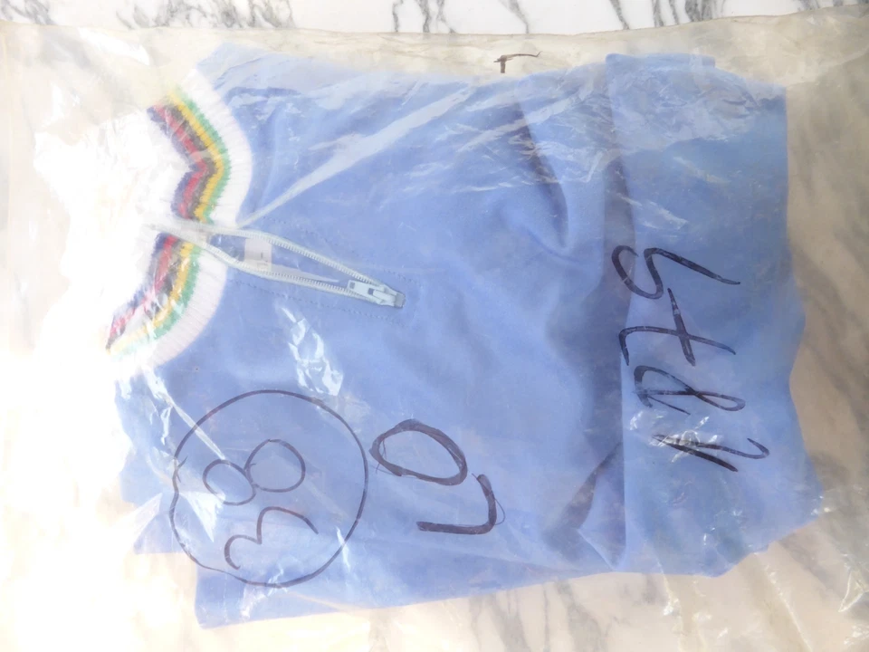 NOS neu Maillot Cycliste velo Vintage  – Taille 1 Bleu eroica - Photo 1/4