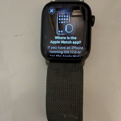 Apple Watch Series 7 45mm Green Aluminum GPS 32GB Unlocked w/ Fabric Band