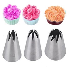 1/3pcs Rose Pastry Piping Nozzles Set - Icing Tips for Cream Cakes Cupcakes