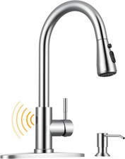 Touchless Kitchen Faucet with Soap Dispenser Pull Down Sprayer, Brushed Nickel
