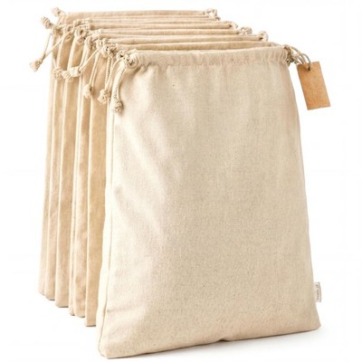 Cotton Storage Bags   X-Large 14x17 Inch (6-Pack)   Reusable Muslin Bags with...