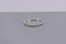 Sterling Silver 2mm Cubic Zirconia Accented Band Anniversary Ring 925 Sz: 7