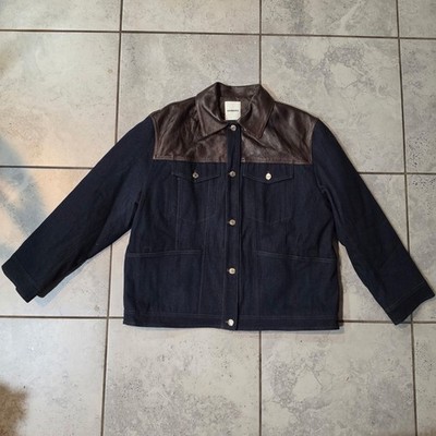 Sandro Denim And Leather Jacket