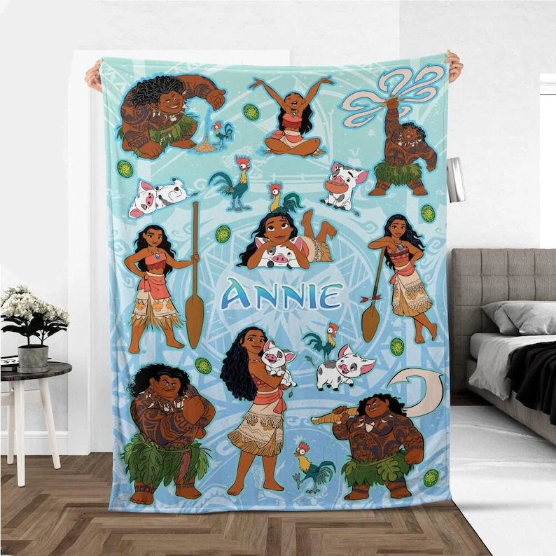 Personalized Disney Princess Moana Fleece Blanket