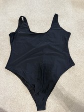 Image of Boohoo Low Back Black Swimsuit