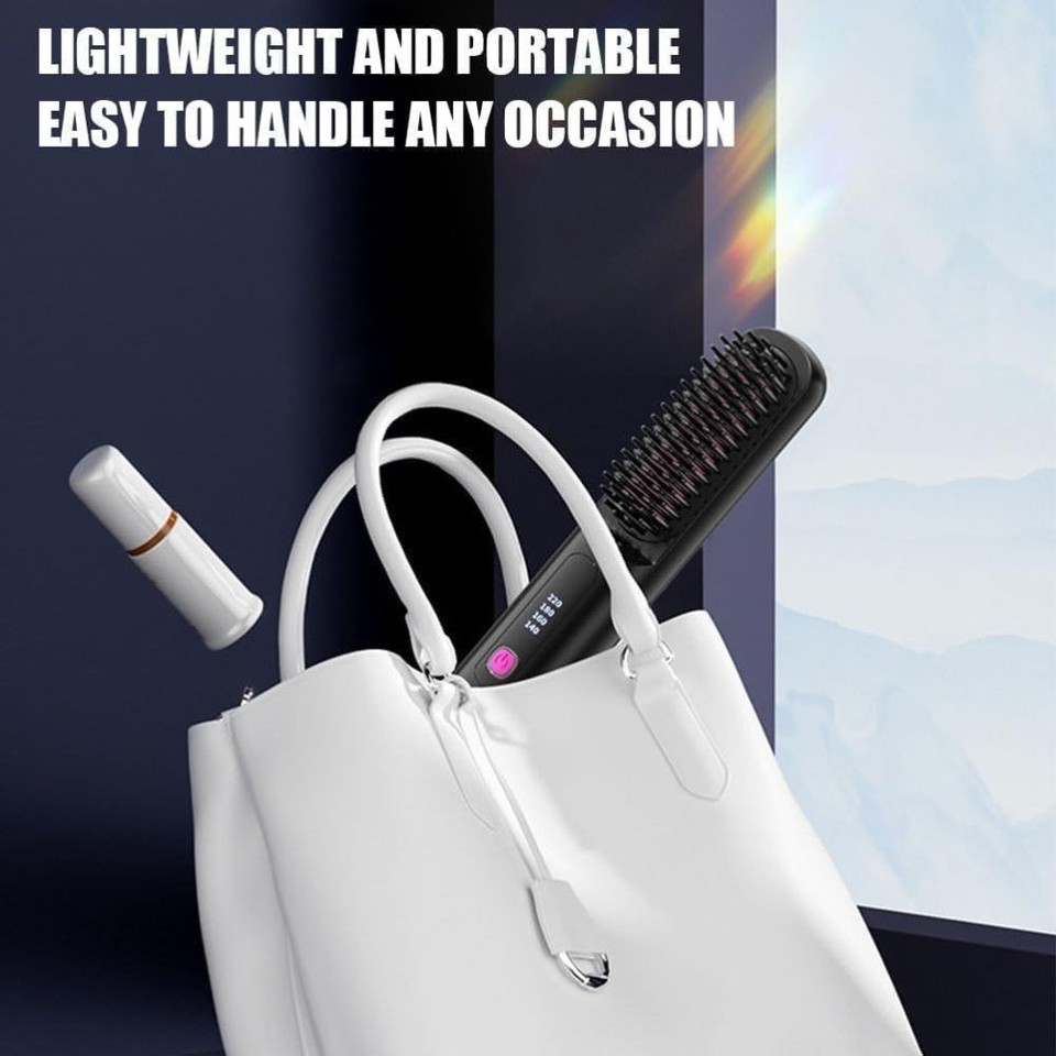 Glow Wave Heated Brush LED Screen & USB Charging 3 Heat Settings for ...