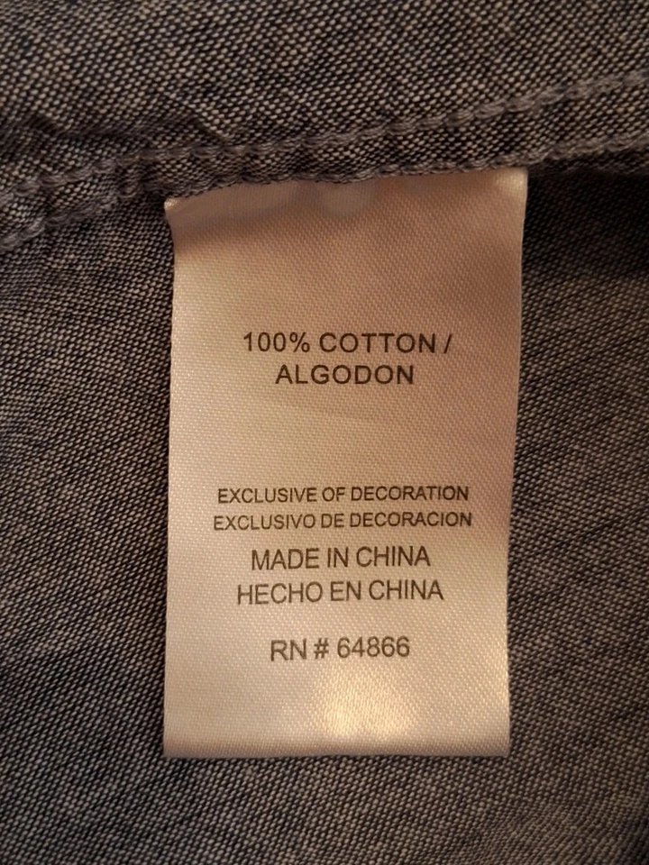 Lee 标准版型蓝色热带印花男式短袖衬衫棉混纺,尺寸 3XB — 第 4/4 张图片