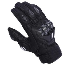 Summer Motorcycle Leather Gloves Touch Screen, Powersports Knuckle, Sz Large