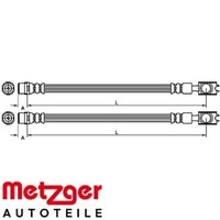 2X Bremsschlauch Metzger 4110521 2 BremsschläUche Rechts Links Hinten FüR VW