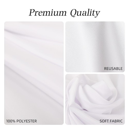 2 Pack Faux Linen White Tablecloth Rectangle 60 x 102 Inches Waterproof Table... - Foto 3 di 8