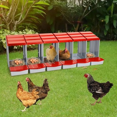 6-Compartment Chicken Nesting Box with Easy Egg Collection & Installation