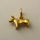 GENUINE SOLID 9K 9ct YELLOW GOLD 3D DOG Animal CHARM PENDANT