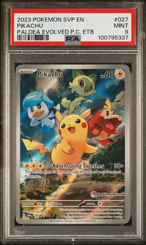 PSA 9 Pikachu 027 - Pokemon Center ETB Promo Pokemon Card - Pokemon TCG