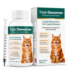 Cat Dewormer Triple Dewormer for All Worms Broad Spectrum Liquid Formulafor T...