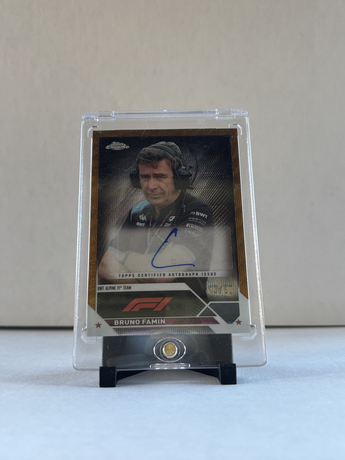 2023 Topps Chrome F1 - Bruno Famin Gold Wave Autograph /50 - #CAC-BF