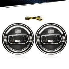 Pair Lhrh 7 Inch Round Led Headlights Lamp Fit For Jeep Wrangler Jk 2007-2017