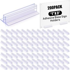 Fulmoon 200x Adhesive Sign Holder Base Counter Warehouse Retail Display 1"x3"