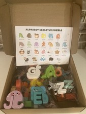 Bestamtoy Animal Alphabet Creative Wooden Puzzle Includes All Pieces