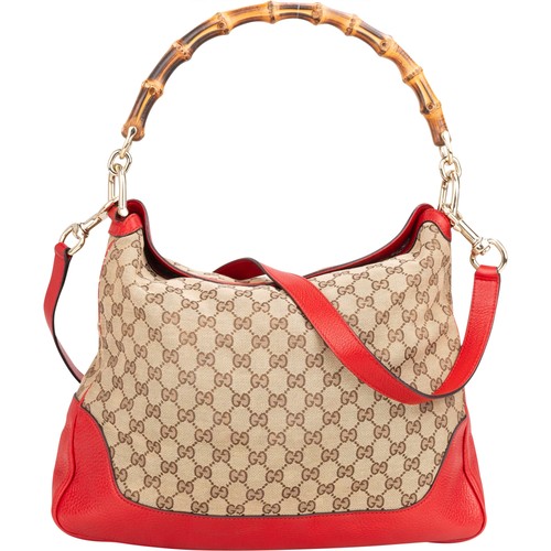 Gucci GG Monogram Bamboo Handbag Bag
