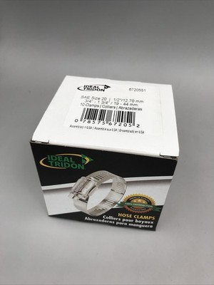 10 Pack Ideal-Tridon 6720551 Series' 1/2'' Stainless Steel Clamps Size 20 New