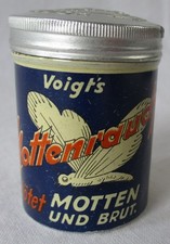 alte Blechdose Dose "Voigt&rsquo;s Mottenrauch" Quedlinburg (103414)