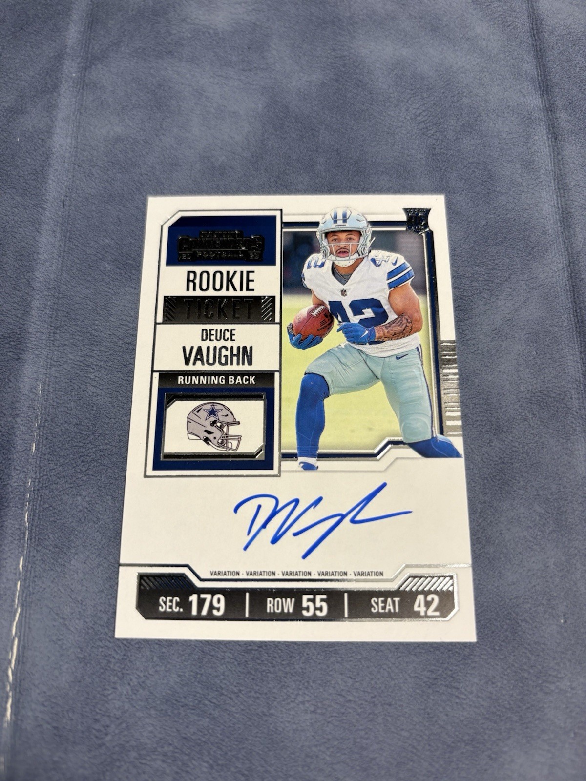 2023 Panini Contenders Ticket RPS Variation Deuce Vaughn #108 Rookie Auto RC