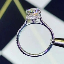 2 Ct Round Cut Simulated Diamond Wedding Solitaire Ring 14k White Gold Plated