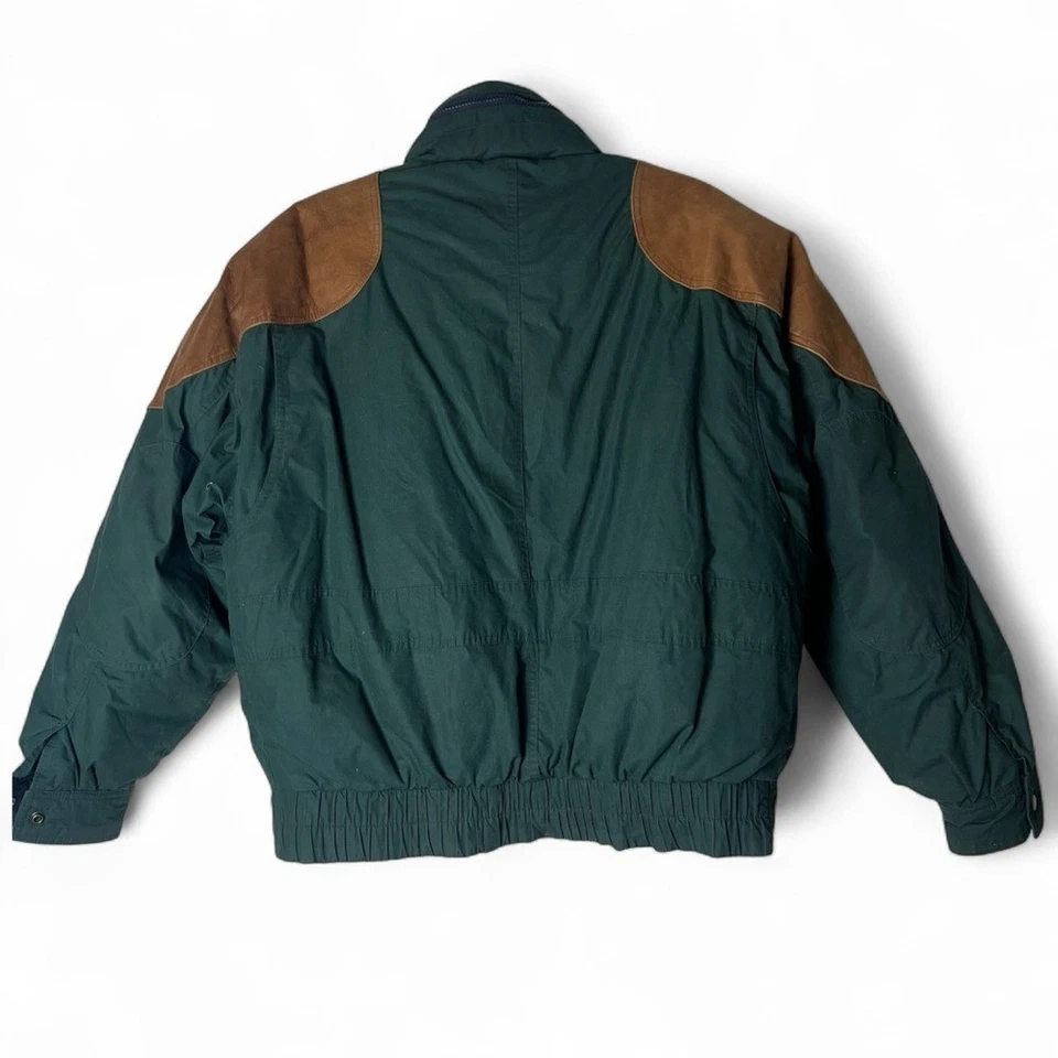 Marc by Andrew Marc Vintage Duck Down Flannel Lined Jacket Suede Shoulders Sz L - Image 2 of 4