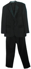 Pronto Uomo Tuxedo 37SX31W Black Lined Wool Mens VGUC