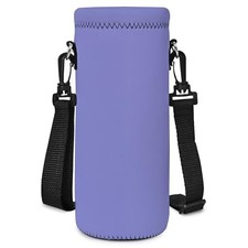 Neoprene Water Bottle Carrier Bag with Adjustable Shoulder 500ml Lavender