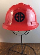 Vintage GB Guide Bars Chainsaw Forestry Hard Hat Safety Helmet Orange Used