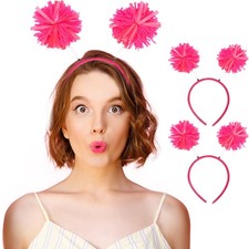 2 Pieces Pom Pom Head Bopper-Yarn Spings Pom Headwear Party Headband for Adul...