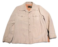 Vtg 70s Genuine Split Cowhide Jacket Mens Sears The Leather Shop Western 44 