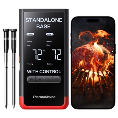 Smart Bluetooth Wireless Meat Thermometer: Standalone Base, WiFi Unlimited Ra...