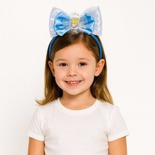 Cinderella Deluxe Dress Up Hairband Halloween Costume Headband with Glitter Bow