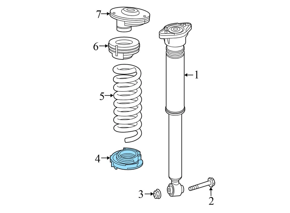 Mercedes-Benz C43 AMG 2017-2023 - Buje de resorte de bobina trasera/montaje 2053240184 Foto 4 de 4