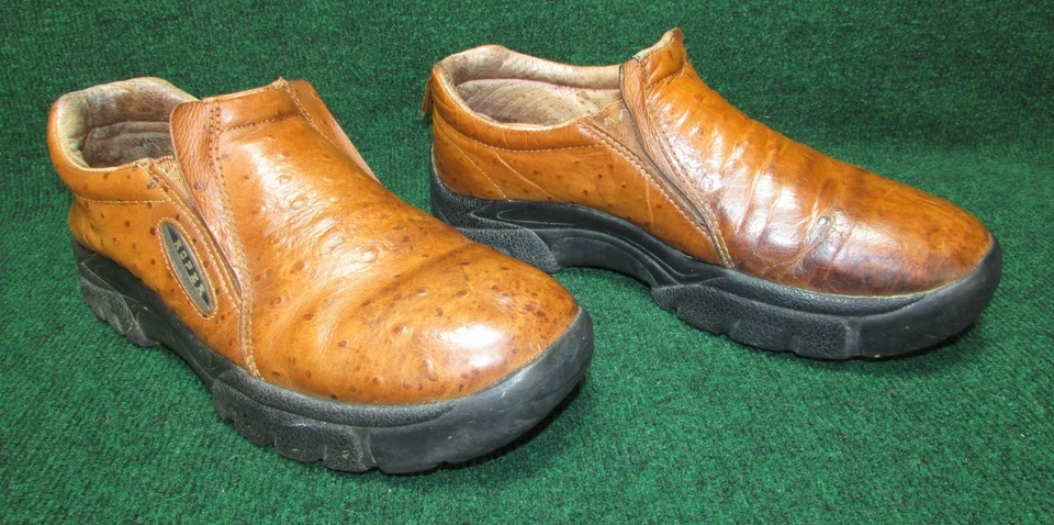 Roper Ostrich Performance Slip On Men's Size 11 Brown Casual Shoes - Image 2 of 4