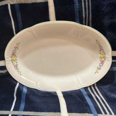 Nikko Tableware Oven Microwave Dishwasher Safe Japan Oval White And Floral Tray