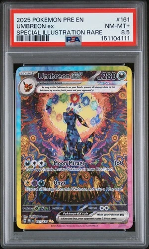 2025 POKEMON PRE EN-PRISMATIC EVOLUTIONS #161 UMBREON EX PSA 8.5