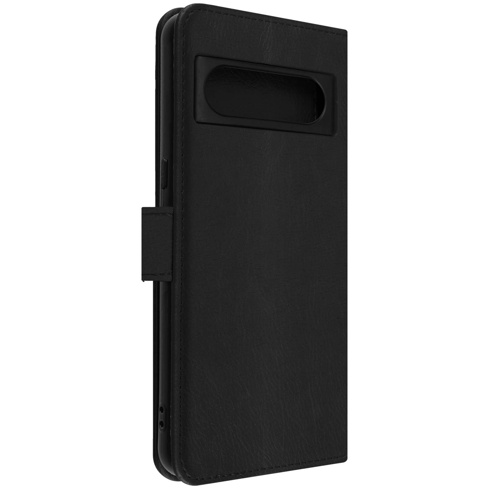 Coque Google Pixel 8 avec porte-carte et support vidéo intégré en cuir noir