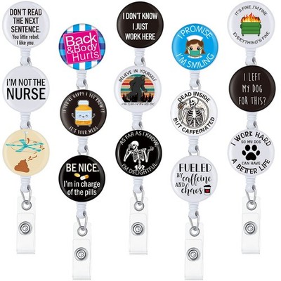 15 Pack Funny Badge Holder Retractable Reel Nurse Quote ID Clip Cute Nursing
