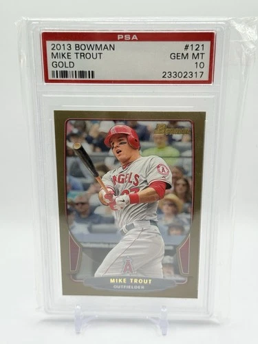 2013 Bowman Mike Trout #121 Gold Border PSA 10 Gem MT