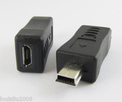 50pcs Mini 5pin USB Male Plug To Micro 5pin Female USB Adapter Connector