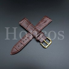 19 MM Genuine Soft Leather Watch Band Strap Dark Brown Vintage Alligator Brown